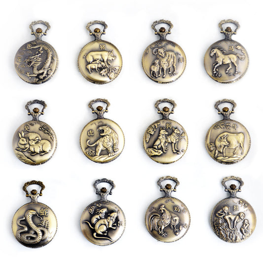 Bronze Chinese Zodiac Pocket Watches