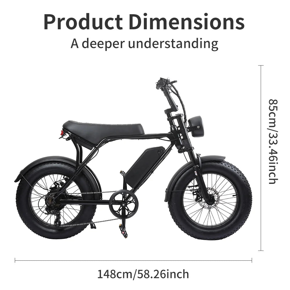 20'' Electric Bicycle - Motor 500W, 34Miles, 440lb Load